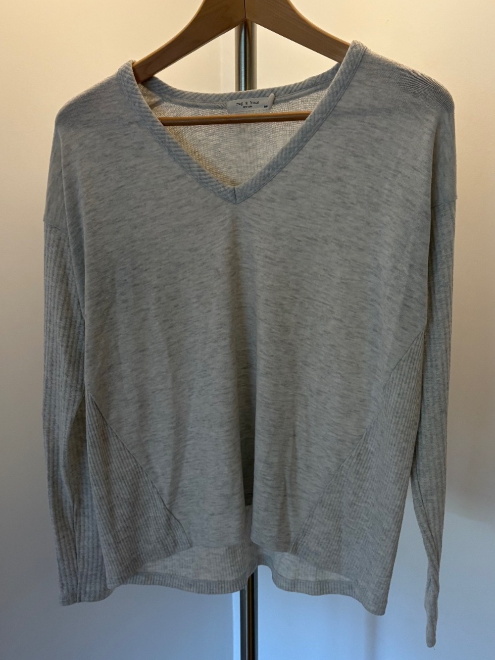 Rag & Bone Gray V-Neck Sweater